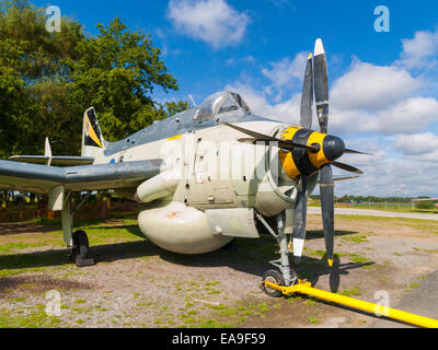 Un Fairey Aviation Ltd Gannet AEW3 marittimi aerei di ricognizione sul display Yorkshire Air Museum Elvington York Foto Stock