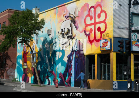 Plateau Mont Royal Street scene Montreal Foto Stock