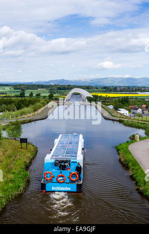 Union Canal sopra il Falkirk Wheel Falkirk, Scozia. Foto Stock