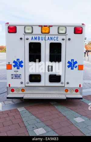 Ambulanza vista posteriore - USA Foto Stock