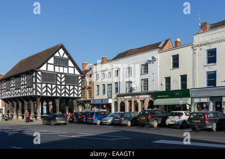 Il vecchio mercato Hall di High Street, Ledbury, Herefordshire Foto Stock