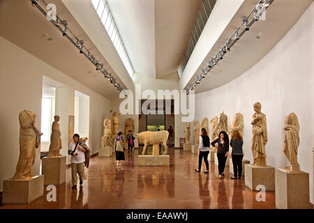 Uno dei padiglioni (periodo romano), nel museo archeologico di Olimpia Antica, Elis, Peloponneso, Grecia Foto Stock