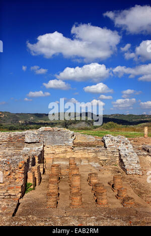 Antico (Roman) bagni di antica Elis ("Ilida'), città ospite dei Giochi Olimpici antichi, Ileia, Peloponneso e Grecia. Foto Stock