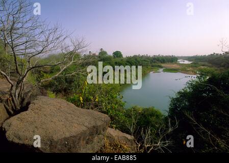 Il fiume Gambia, il parco nazionale di Niokolo Koba, Senegal Africa occidentale Foto Stock