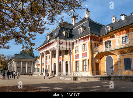 Bergpalais al Castello di Pillnitz vicino Dresda, Sassonia, Germania Foto Stock