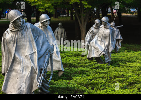 Il memoriale dei veterani di guerra coreana è situato a Washington D.C. il West Potomac Park, a sud-est del Lincoln Memorial e basta Foto Stock