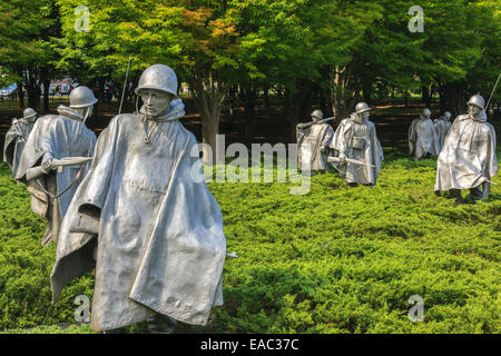 Il memoriale dei veterani di guerra coreana è situato a Washington D.C. il West Potomac Park, a sud-est del Lincoln Memorial e basta Foto Stock