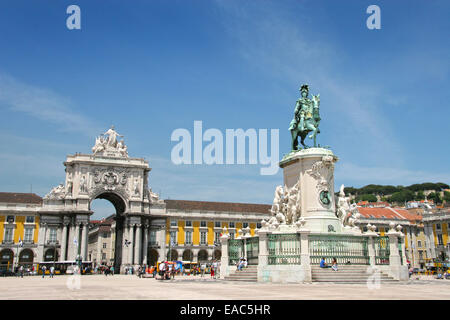 Praça do Comércio (o Piazza del commercio), Lisbona, Portogallo. Foto Stock
