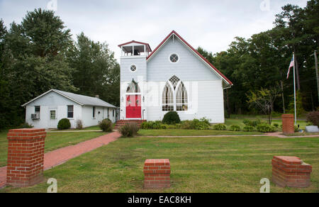 Un paese chiesa sulla isola di Tilghman Maryland USA Foto Stock