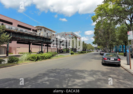 Elevata linea metropolitana Bronx New York Foto Stock