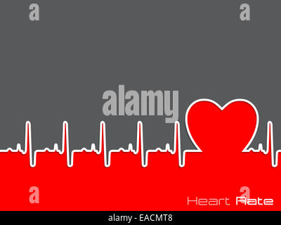 Medical design di sfondo con schema ekg e forma di cuore Foto Stock