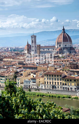 Panorama di Firenze di Santa Maria del Fiore cattedrale Foto Stock