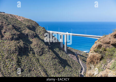 Autostrada viadotto, Gran Canaria, Spagna Foto Stock