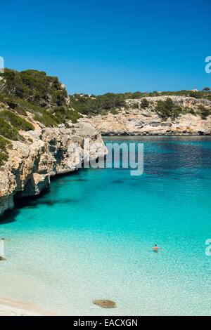 Caló des Moro, Santanyi, Maiorca, isole Baleari, Spagna Foto Stock