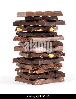 Barrette di cioccolato, impilati Foto Stock