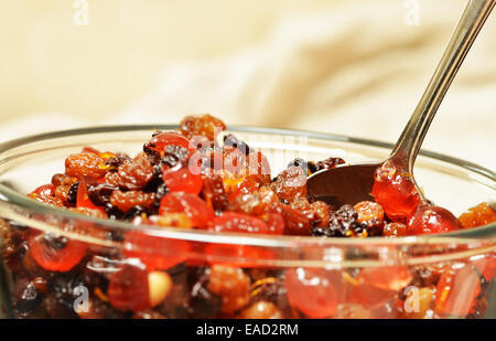 Torta di Natale la frutta in ammollo sherry Foto Stock