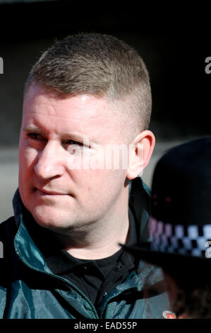 Paul Golding, presidente del "Gran Bretagna prima', per la condanna a Lee Rigby assassinio di prova, Old Bailey, 26 febbraio, 2014 Foto Stock