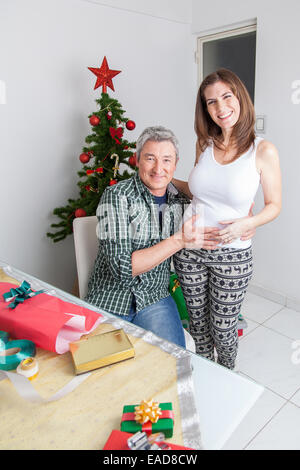 Gravidanza nel natale Foto Stock