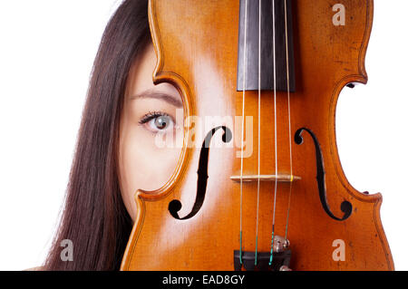 Ritratto femminile con violino Foto Stock