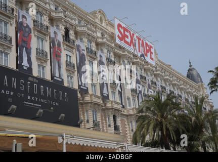 I preparativi per la 67th Cannes Film Festival con: atmosfera dove: Cannes, Francia Quando: 10 Maggio 2014 Foto Stock