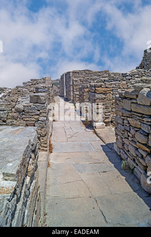 Rovine dell antica città greca di delos Foto Stock