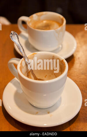 La fine del caffè. Foto Stock