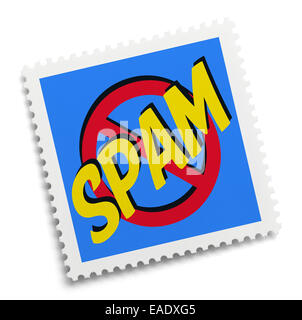 No Spam Email timbro isolato su sfondo bianco. Foto Stock