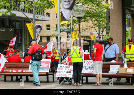 Sydney, Australia. Xiii Nov, 2014. Il servizio pubblico di associazione nel Nuovo Galles del Sud è preoccupato per la perdita di posti di lavoro e per la vendita dei beni dello stato su proposte di privatizzare lo stato di disabilità servizi entro il 2018. Credito: martin berry/Alamy Live News Foto Stock