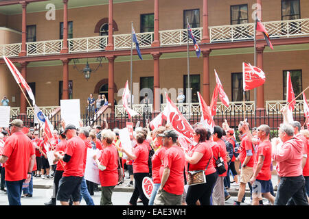 Sydney, Australia. Xiii Nov, 2014. Il servizio pubblico di associazione nel Nuovo Galles del Sud è preoccupato per la perdita di posti di lavoro e per la vendita dei beni dello stato su proposte di privatizzare lo stato di disabilità servizi entro il 2018. Credito: martin berry/Alamy Live News Foto Stock