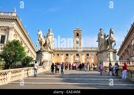 Il Dioscuri, Castore e Polluce, Piazza del Campidoglio, Capitol, Campidoglio, Roma, lazio, Italy Foto Stock