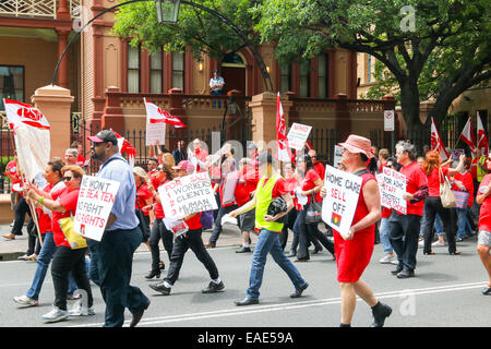 Sydney, Australia. Xiii Nov, 2014. Il servizio pubblico di associazione nel Nuovo Galles del Sud è preoccupato per la perdita di posti di lavoro e per la vendita dei beni dello stato su proposte di privatizzare lo stato di disabilità servizi entro il 2018. Credito: martin berry/Alamy Live News Foto Stock