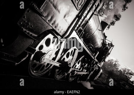Un motore a vapore da Victorian Goldfields Railway a Maldon, Victoria, Australia Foto Stock