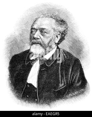 Berthold Auerbach o Mosè Baruch Auerbacher, 1812 - 1882, un scrittore tedesco, Ritratto von Berthold Auerbach oder Mosè Baruk Aue Foto Stock