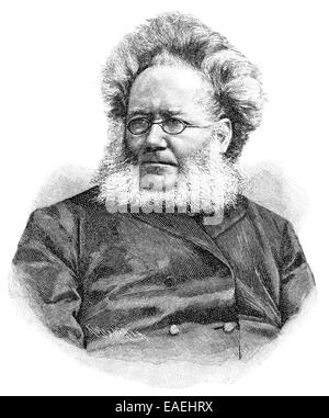 Henrik Ibsen, 1828 - 1906, un norvegese scrittore e drammaturgo, Johan Henrik Ibsen, 1828 - 1906, ein norwegischer Schriftsteller Foto Stock