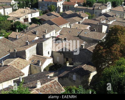 Vista dalla Kings Tower, di St Emilion, Bordeaux, Francia Foto Stock