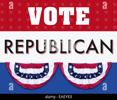 Cartellone elettorale Background: rosso, bianco e blu elezione/campagna di manifesti o sfondo con patriottici bunting decorazioni. Foto Stock