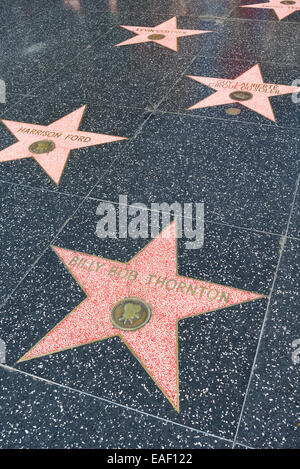 Hollywood Walk of fame star per Billy Bob Thornton California USA Foto Stock