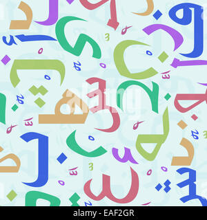 Lettere arabe Pattern senza giunture Foto Stock