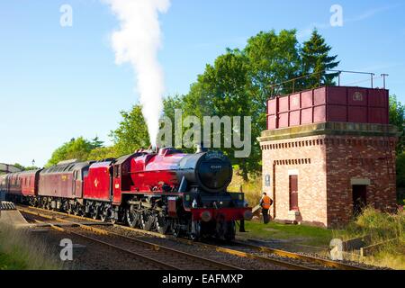 Treno a vapore la Galatea a Appleby Stazione, Appleby-in-Westmoreland, Cumbria, accontentarsi di Carlisle linea ferroviaria, Inghilterra, Regno Unito. Foto Stock