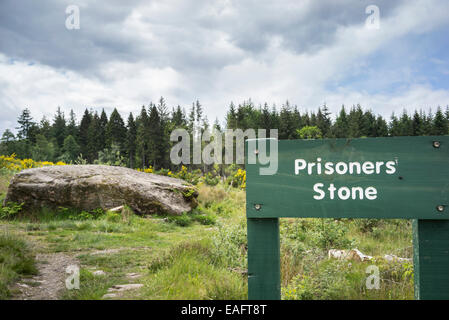 Sito di esecuzioni a Culloden foresta in Scozia. Foto Stock