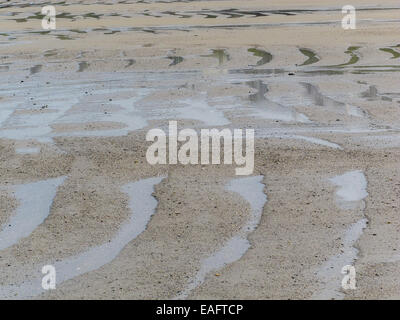 Spiaggia di sabbia con modelli di wave - abstract o dello sfondo Foto Stock