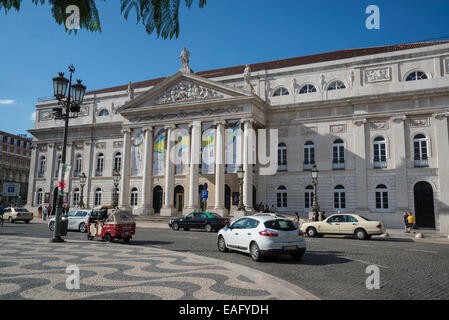 Teatro Nazionale D. Maria II, Piazza Rossio, Lisbona, Portogallo Foto Stock