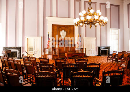 La vecchia camera del Senato all'interno dell'Alabama State Capitol Building in Montgomery Foto Stock