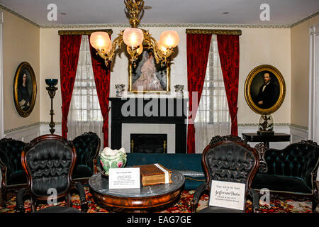 Interno della prima casa bianca della Confederazione e casa di Presidente Jefferson Davis a Montgomery in Alabama Foto Stock