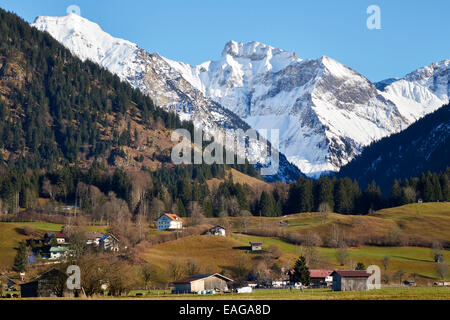 Paesaggio invernale nell'Allgaeu Alpi Germania Foto Stock