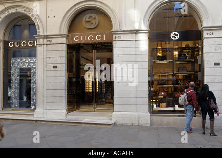 Il negozio di Gucci a Venezia, Italia. Foto Stock