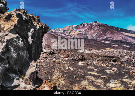 Il 21 giugno 2013 il Monte Etna è stato aggiunto alla lista dei siti del Patrimonio Mondiale dell'UNESCO, Sicilia, Italia, Europa Foto Stock