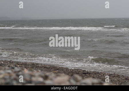 Linea di costa lungo la Cabot Trail in Cape Breton, Nova Scotia. Foto Stock