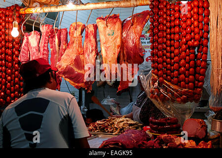 Mercato della carne di Oaxaca Città del Messico Foto Stock