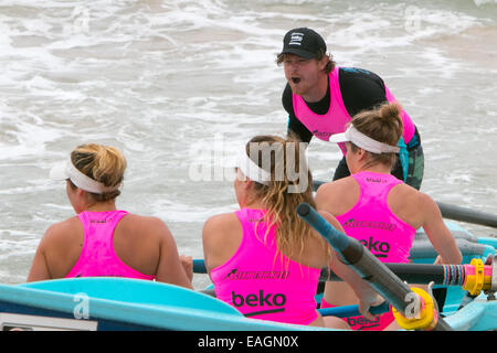 Sydney, Australia. 15 Novembre, 2014. L'Oceano serie Thunder è stato sviluppato appositamente per la televisione e include 24 elite squadre maschili e 12 elite womens squadre da sydney locale surf club, la concorrenza è in corso presso Dee Why beach Sydney Australia Credit: martin berry/Alamy Live News Foto Stock